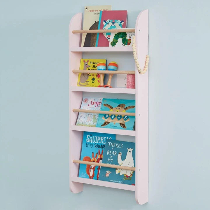 Narrow Greenaway Bookcase- Shell Pink and Natural