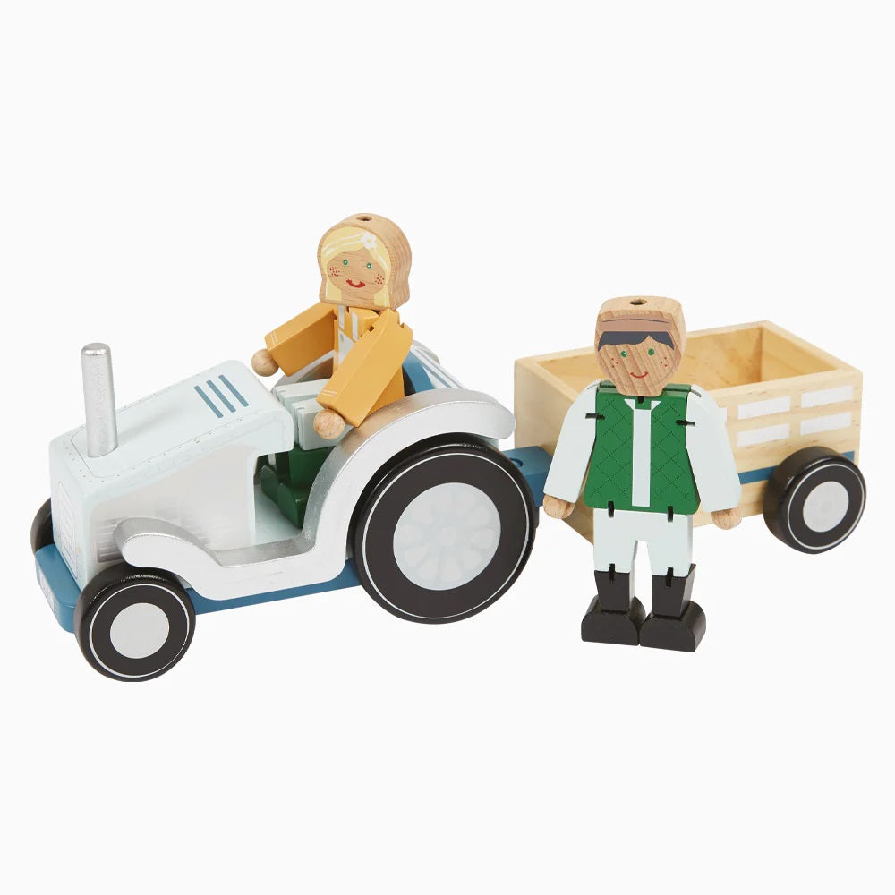 Wooden Tractor and Farmers Set